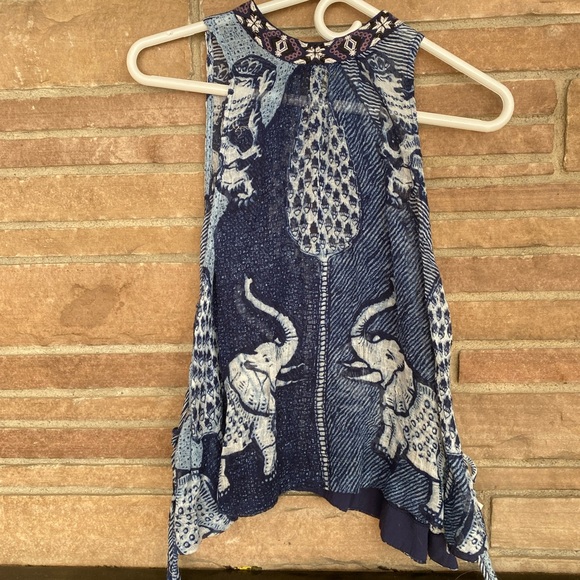 Free People Embroidered Elephant Halter Tank - Picture 2 of 7